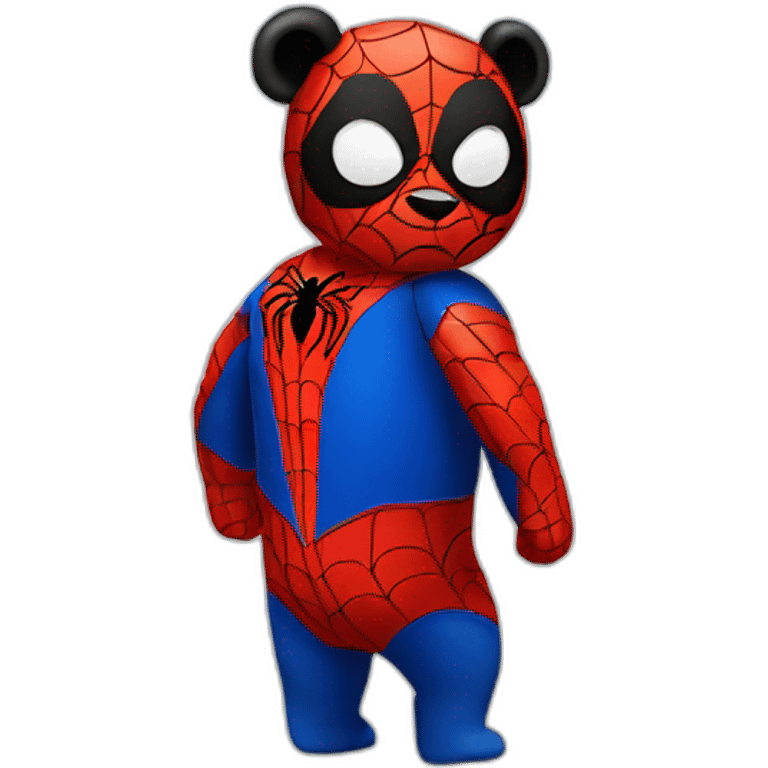 Panda dressed as spiderman emoji