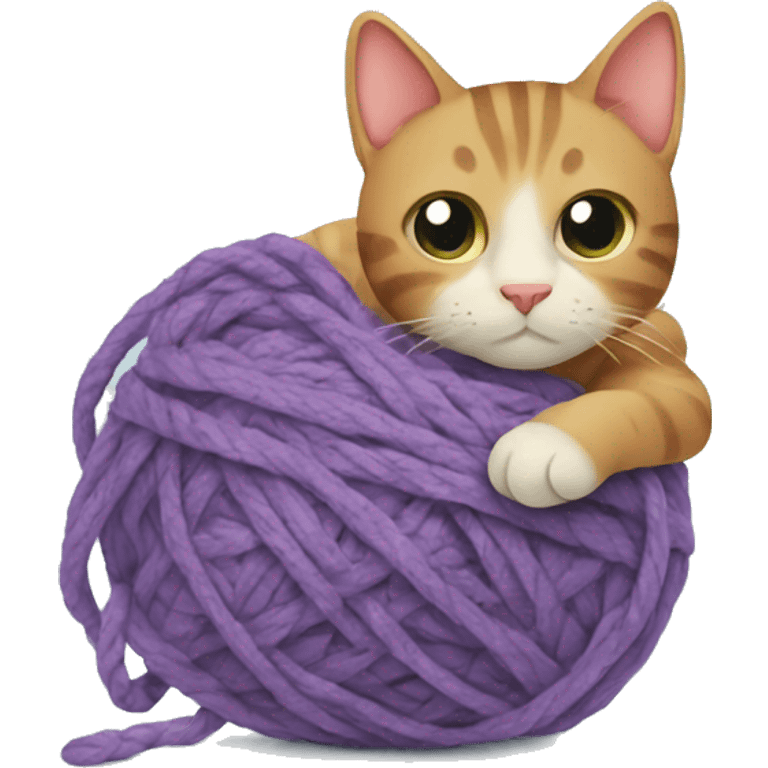 Cat stuck in yarn emoji