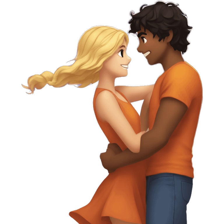 Percy Jackson and Annabeth Chase dancing  emoji