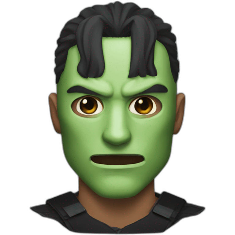 A man wearing a demon slayer mask  emoji