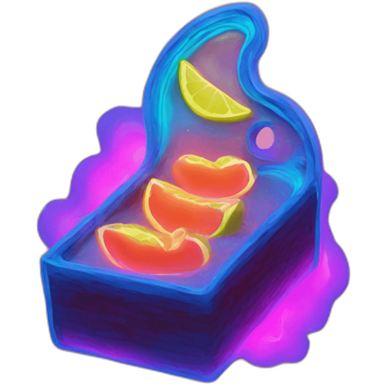 Make Juicy booty neon sign style emoji