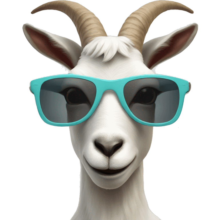 a goat with sunglasses emoji