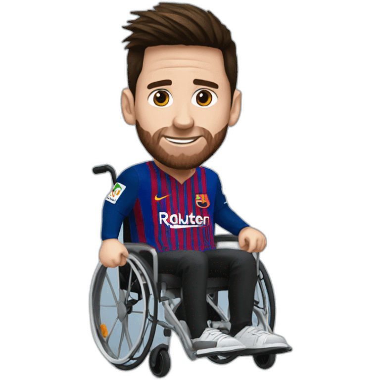 messi with no legs in a wheelchair emoji