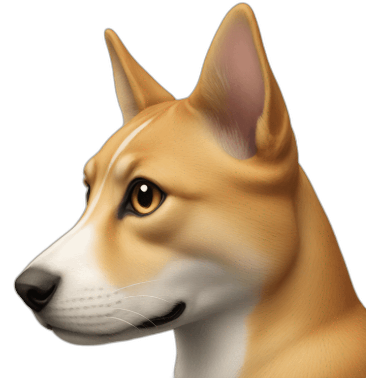 Un chat sur un chien emoji