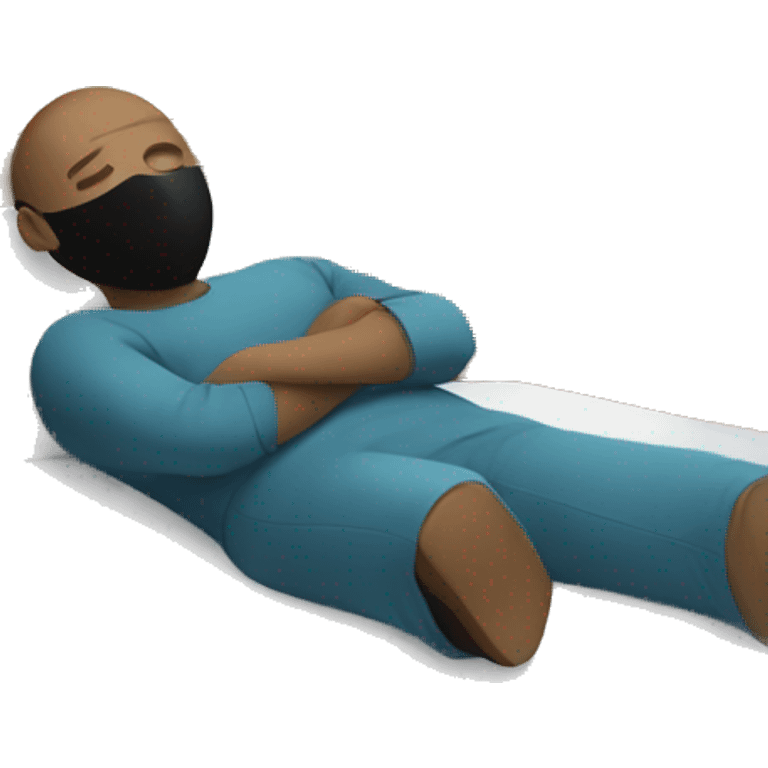 A man have mask and sleeping on bed emoji