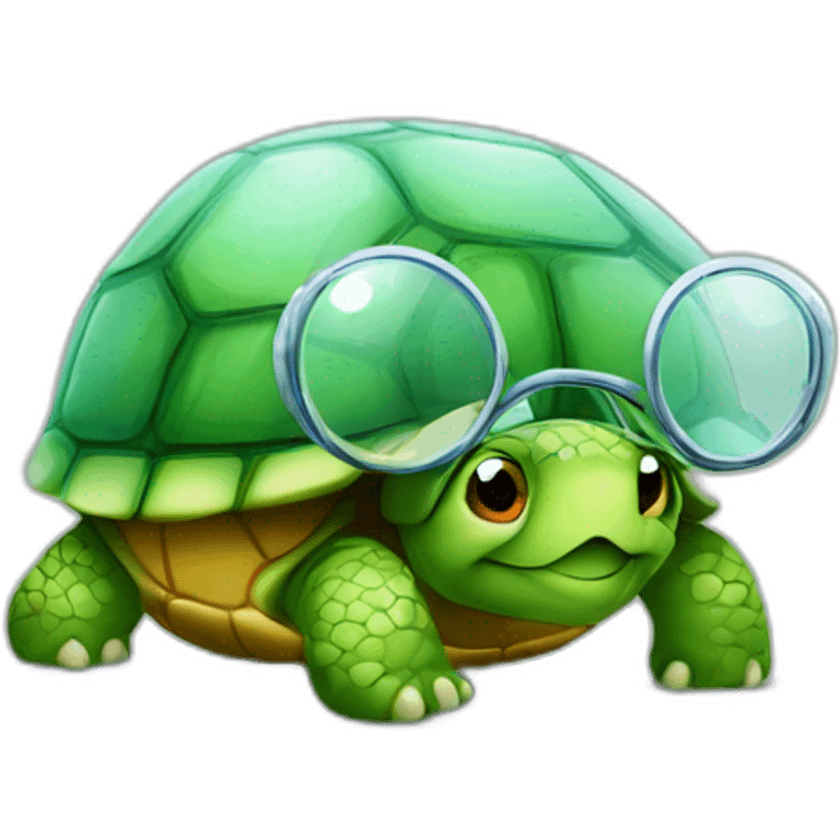 turtle with cooling glass emoji