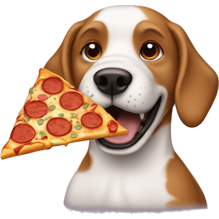 Dog eating pizza emoji