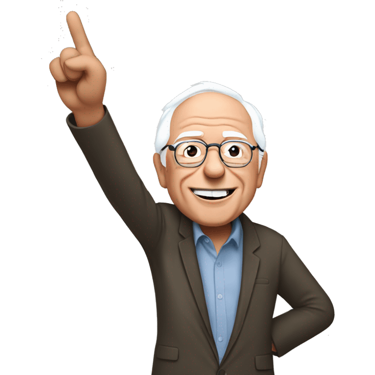 Bernie sanders giving peace sign emoji