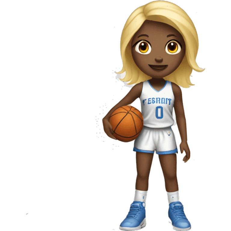 blonde girl playing basketball white skin emoji