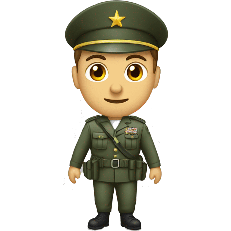 Militar careca com cara de bravo emoji