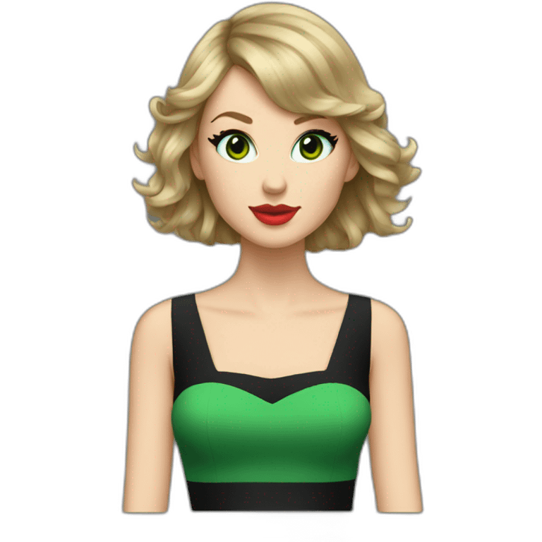 Taylor swift with black and green dress emoji