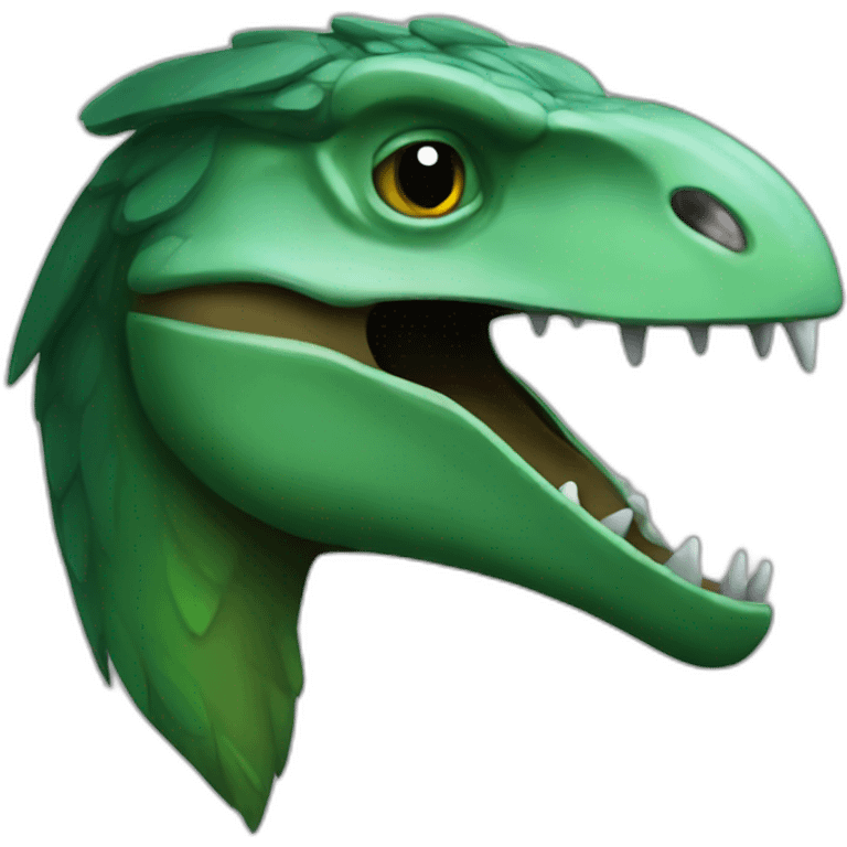 dark green sleeping raptor head emoji