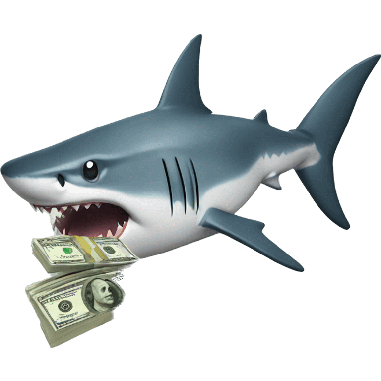 Shark eating dollars emoji