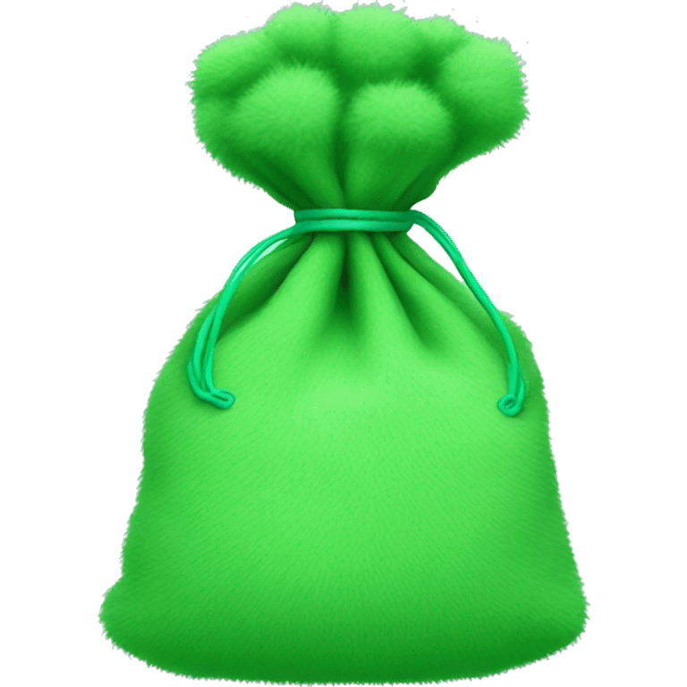 Green fluffy bag emoji