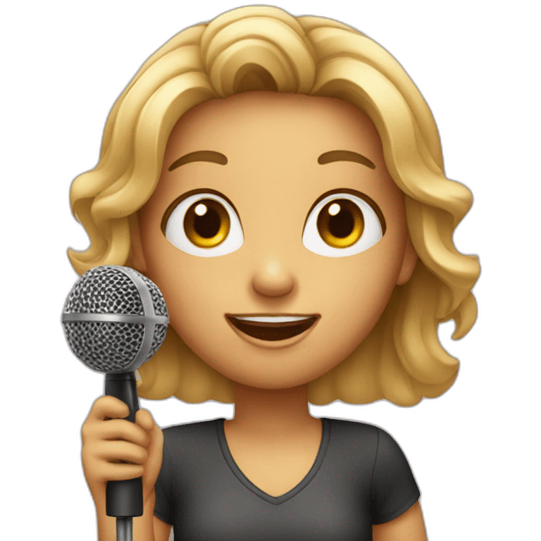 girl sing song in microphone emoji