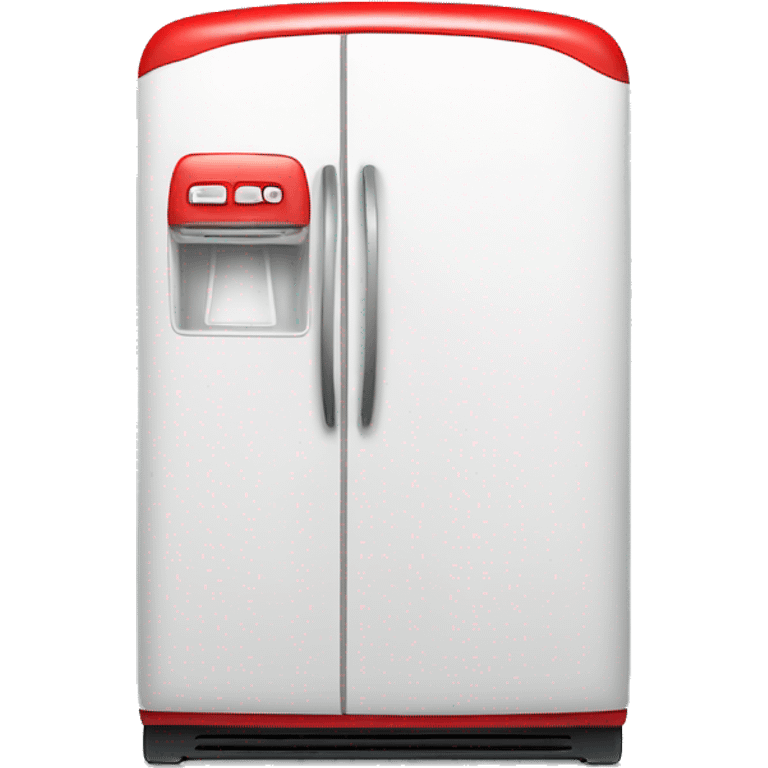 Realistic red fridge isolated. emoji