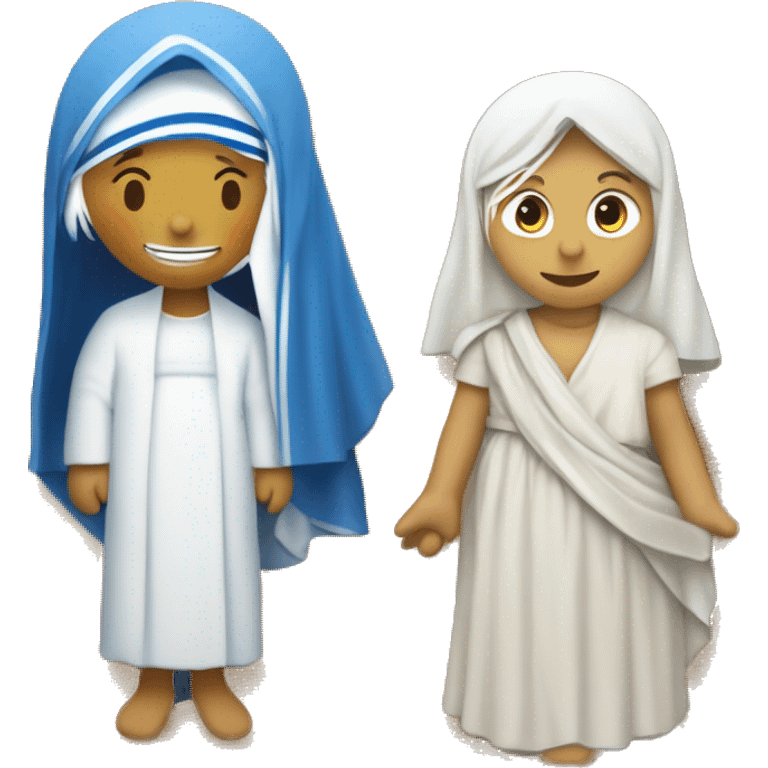 Mother Teresa and Virgin Mary are with us
Barefoot, as if on a blade, walked on the ground emoji