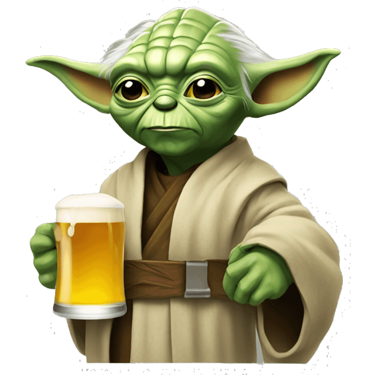 Yoda with beer emoji