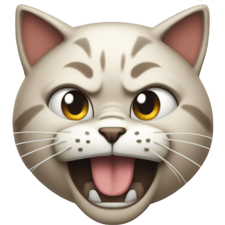 Angry cat with classes and smile emoji