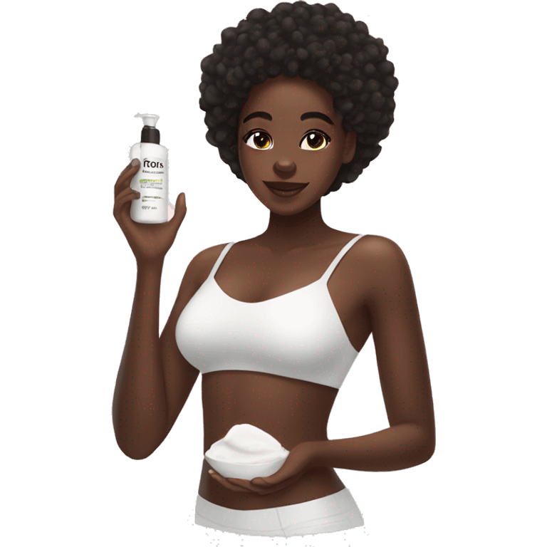 Black girl doing skincare aesthetic  emoji