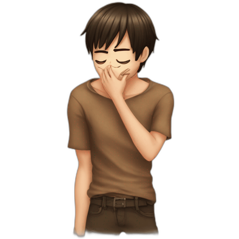 Eren Yeager kissing himself emoji