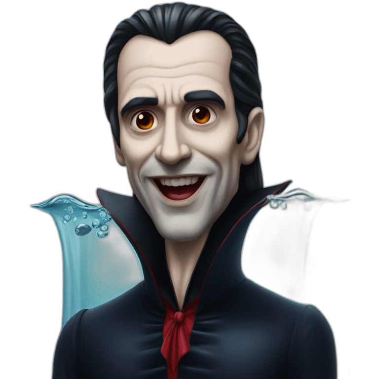 dracula in a swimming pool hyperrealistic emoji