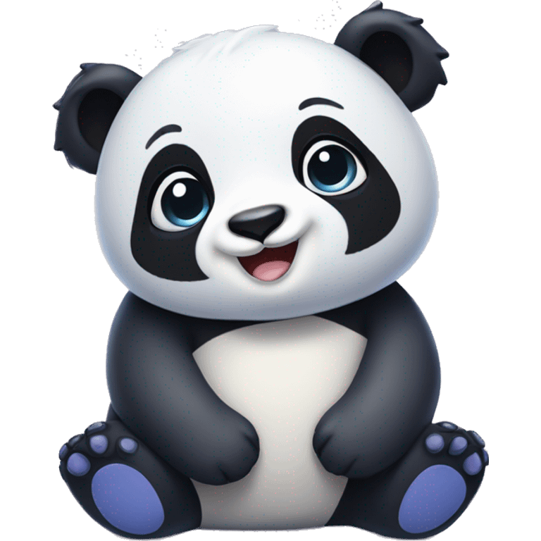 Cute periwinkle panda emoji