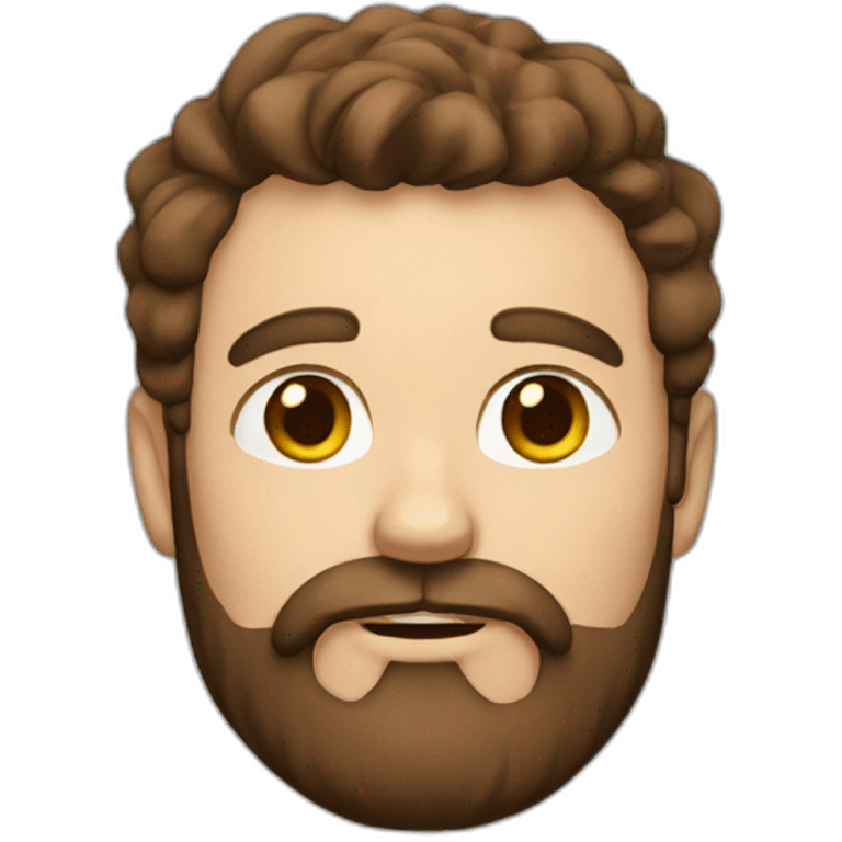 man with brown hair and beard and horn on head emoji