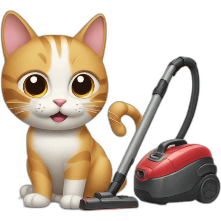 cat with a vacuum emoji