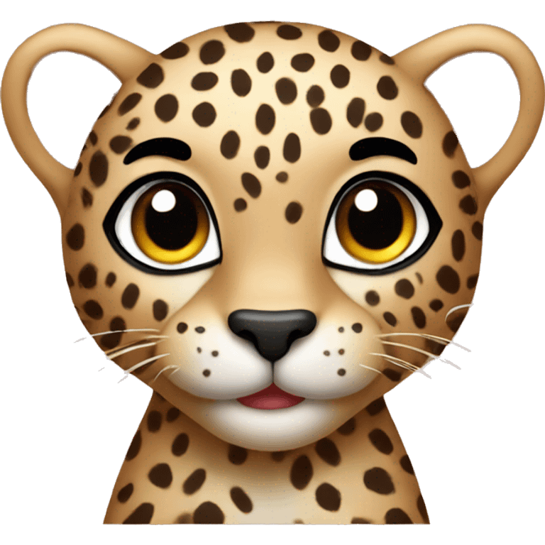 Cute Leopard with heart eyes emoji