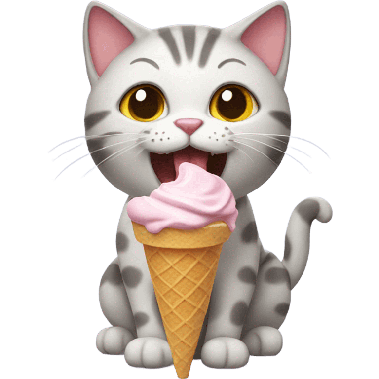 Cat eating ice cream emoji