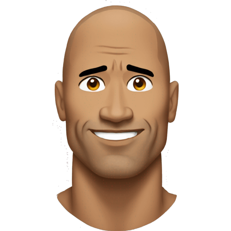 The rock with one eyebrow up emoji