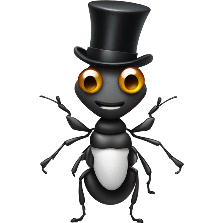 Ant with a top hat emoji