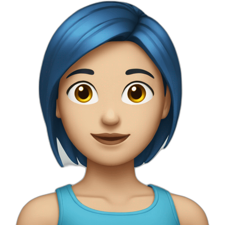 Brunette-Girl-with-blue-front-hair emoji