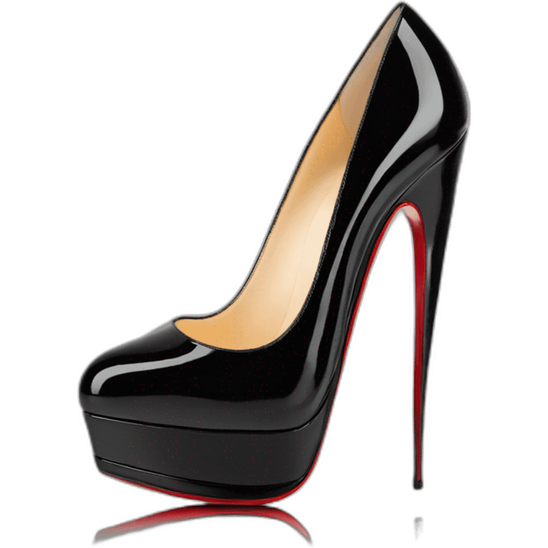 One WEDGE heel LOUBOUTIN black leather PATENT emoji