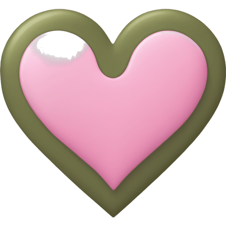 Pink heart with olive green border emoji