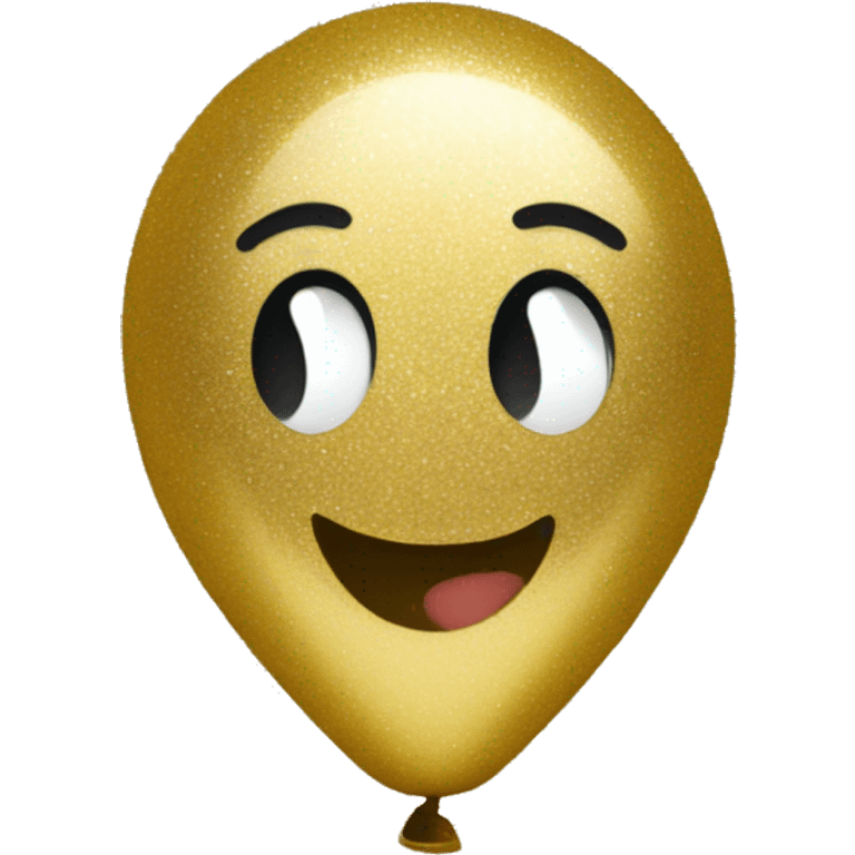 Gold glitter balloon emoji