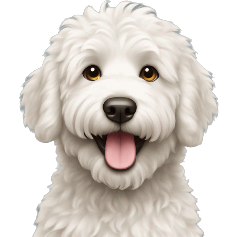 happy white fluffy labradoodle emoji