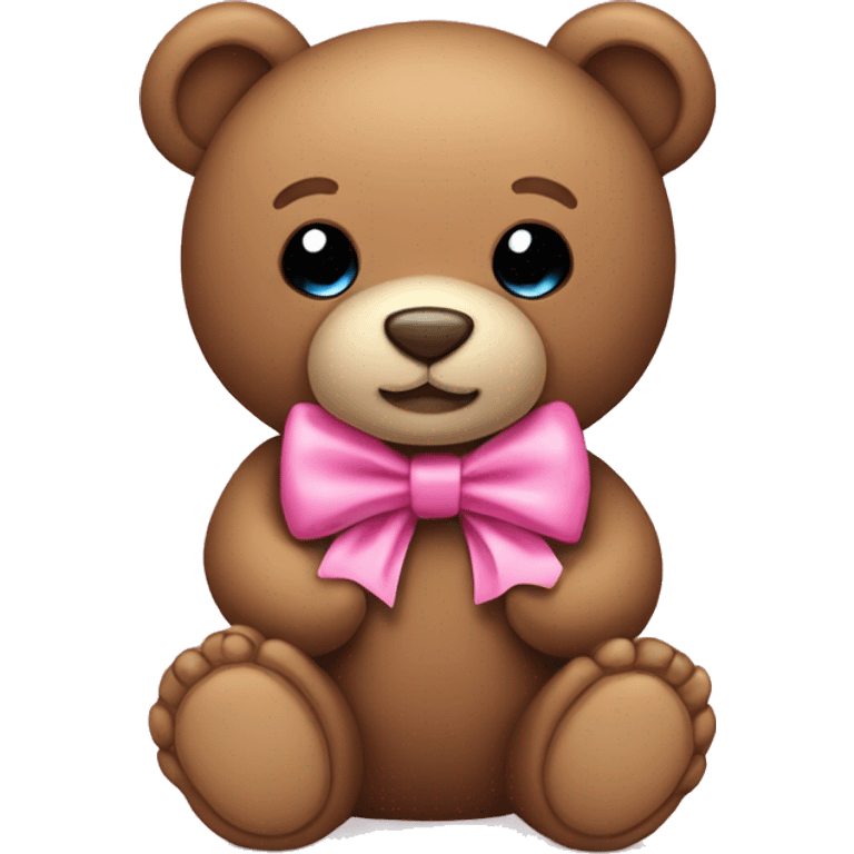 teddy bear with a pink bow  emoji