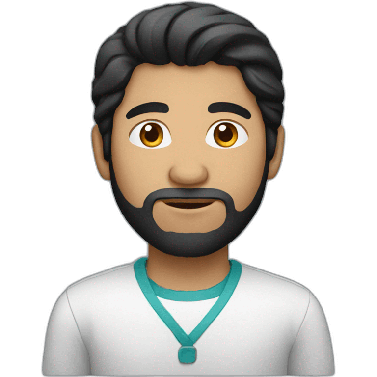 black hair central asian man with laptop emoji