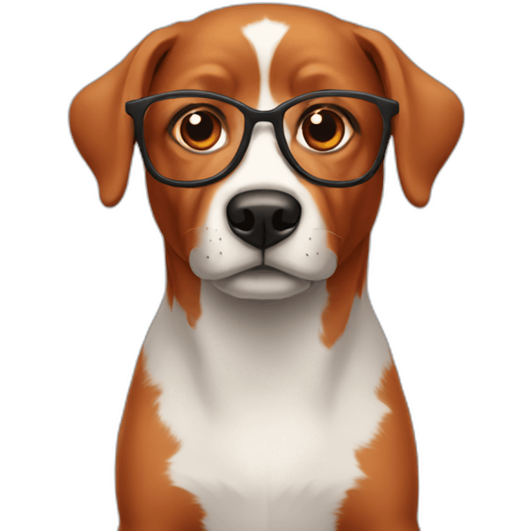 Red dog with glasses emoji