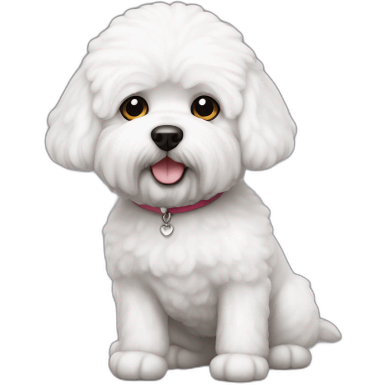 perro bichon blanco emoji