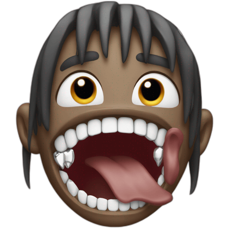 travis scott screaming with diamond teeth grillz emoji