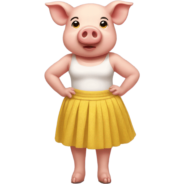 Pig wearing a yellow skirt  emoji