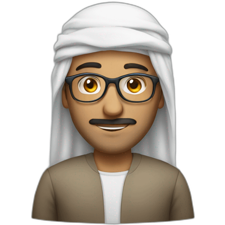 An Arab man wearing glasses emoji