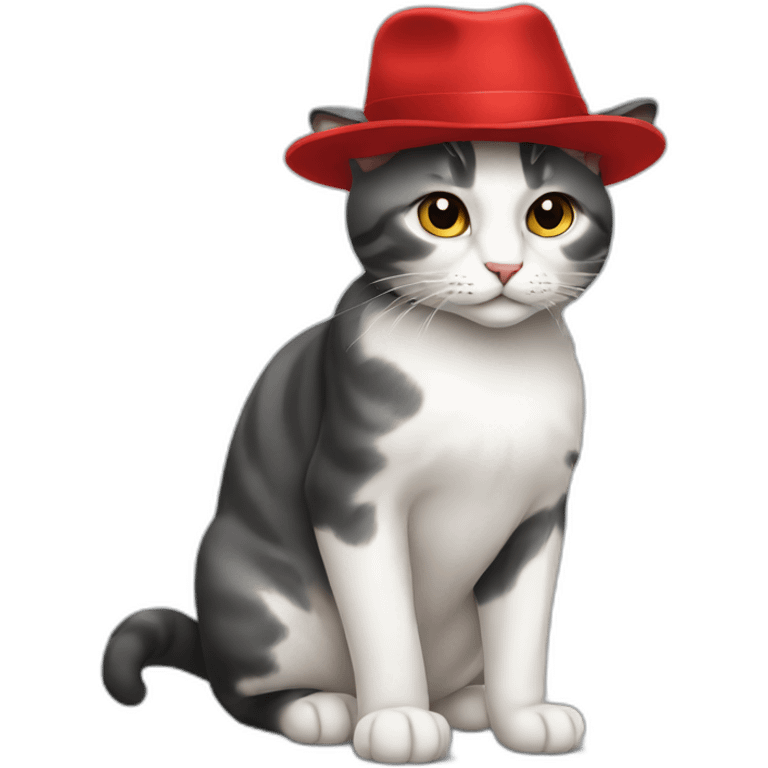 a cat with red hat emoji