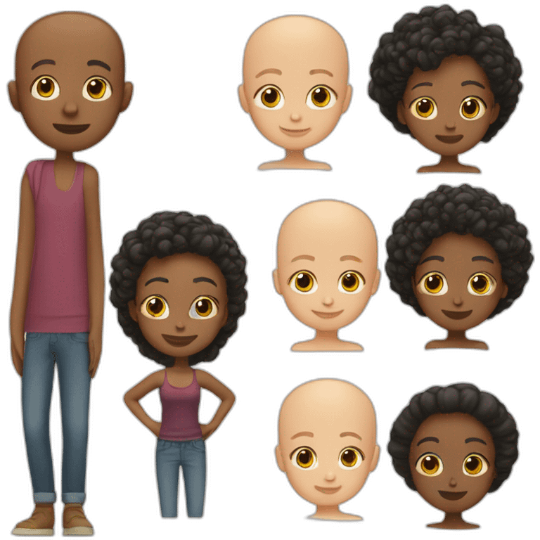 a-hug-from-a-white-man-without-hair-and-beard-to-a-black-woman emoji