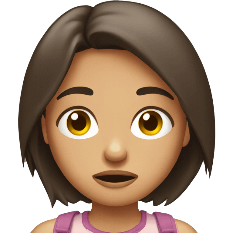 Frustrated brunette girl emoji