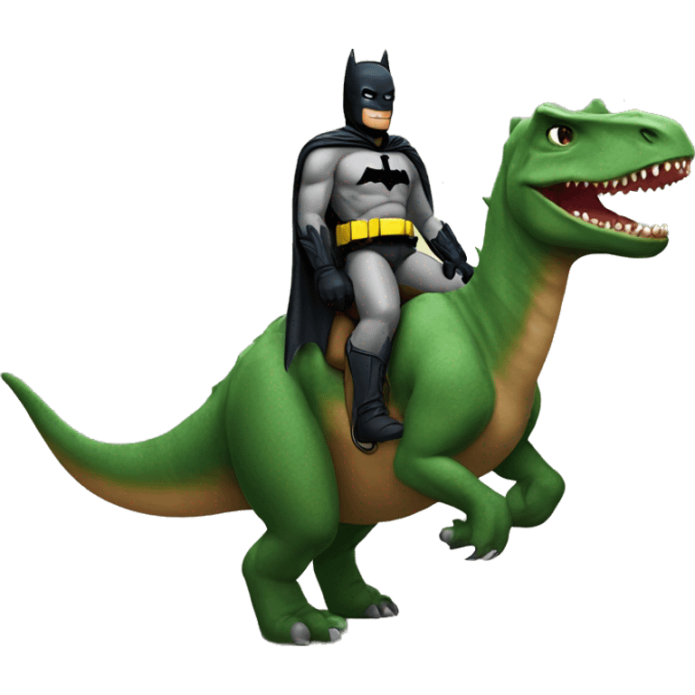 Batman riding a dinosaur  emoji