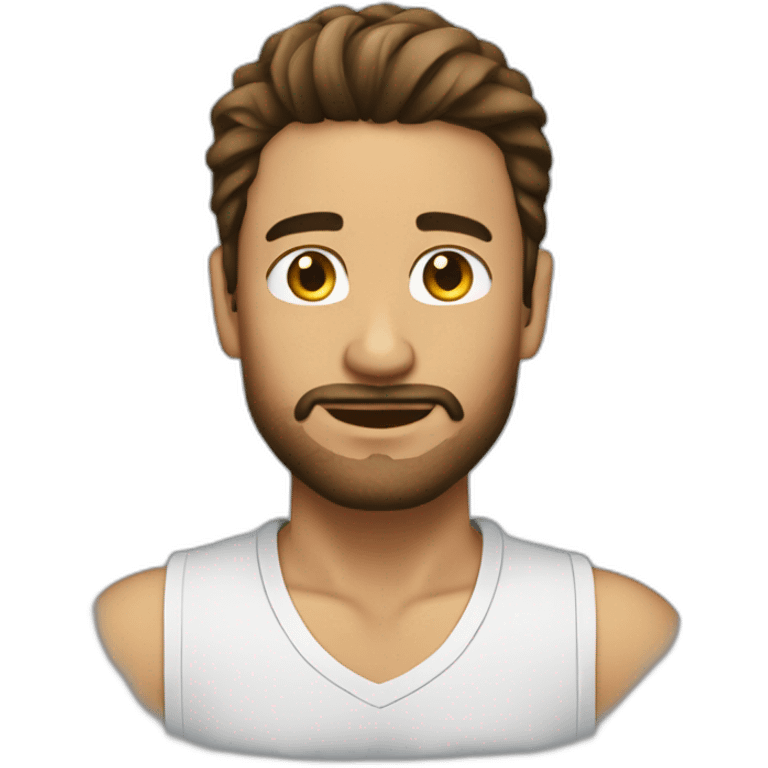 emoji sobe una hombre moreno de pelo corto emoji